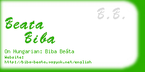 beata biba business card